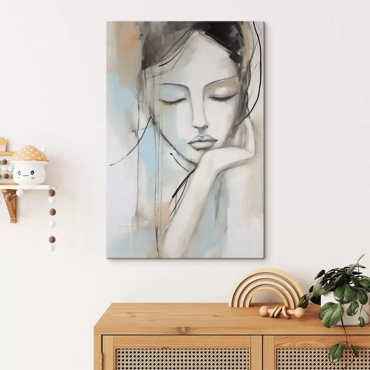 Tableau Portrait abstrait, imitation d'un tableau s50980