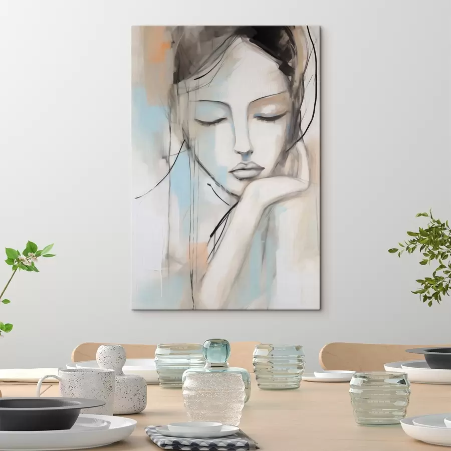 Tableau Portrait abstrait, imitation d'un tableau s50980