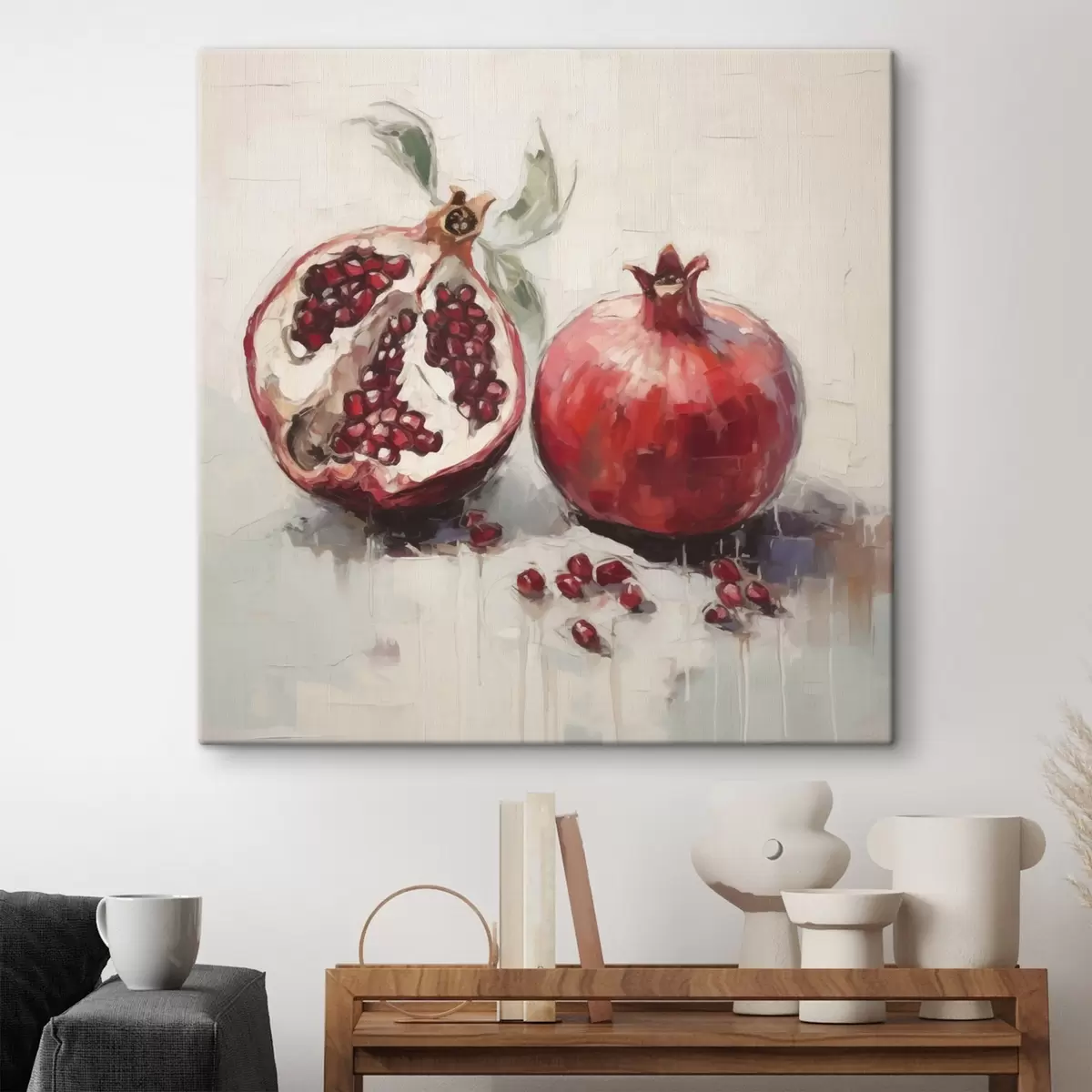 Tableau Grenades mûres, peinture d'imitation s50981