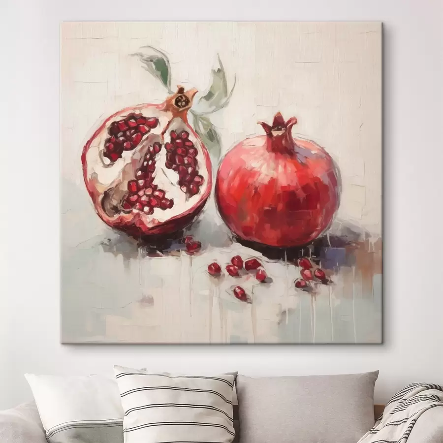 Tableau Grenades mûres, peinture d'imitation s50981