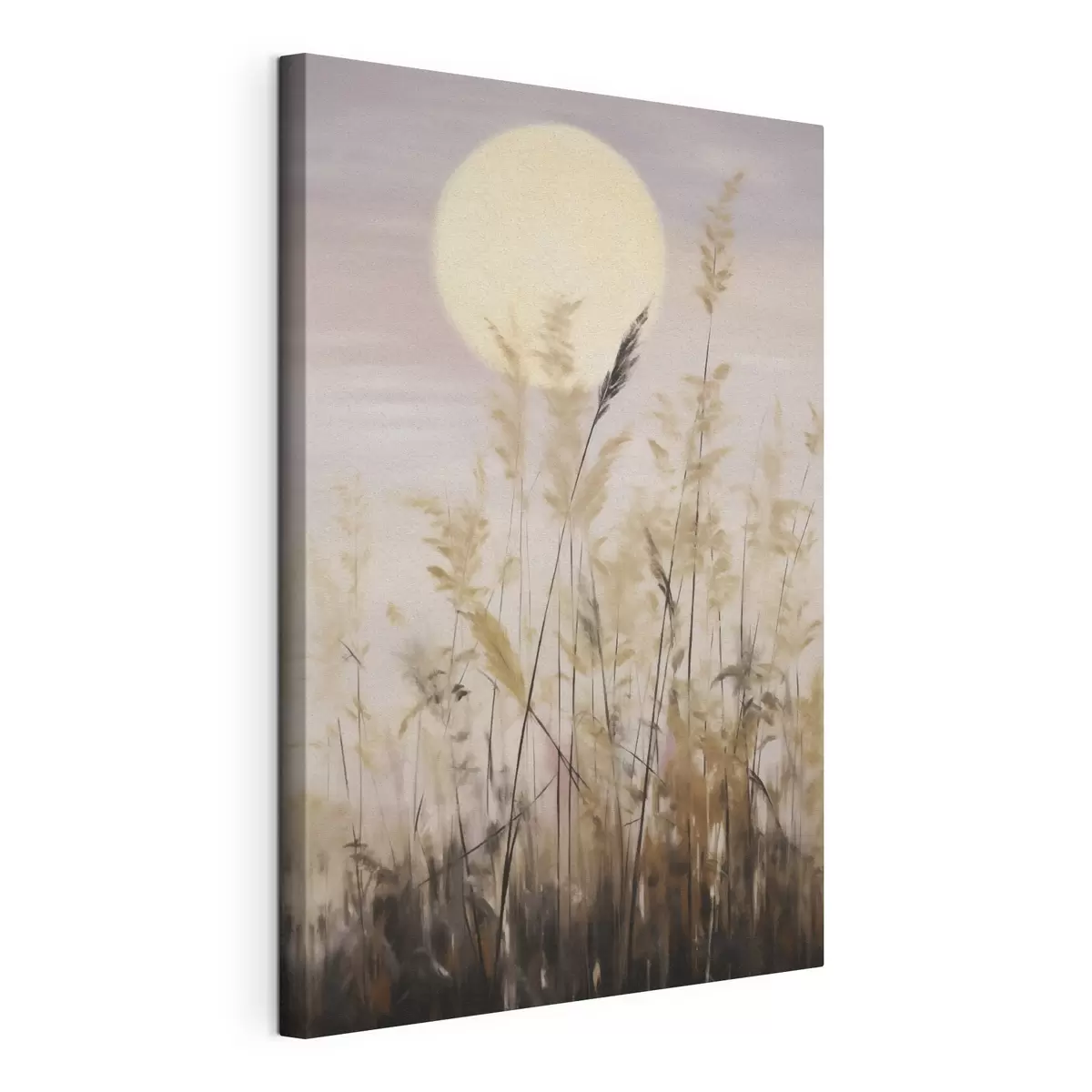 Tableau Herbes stylisées sur fond de lune, imitation d'un tableau s50985
