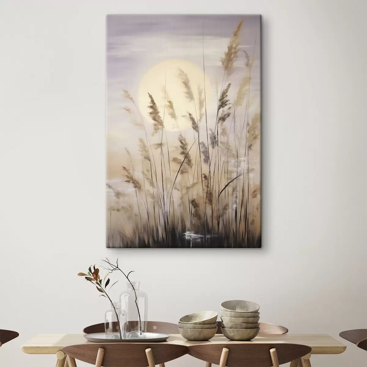 Tableau Herbes abstraites, peinture d'imitation s50986