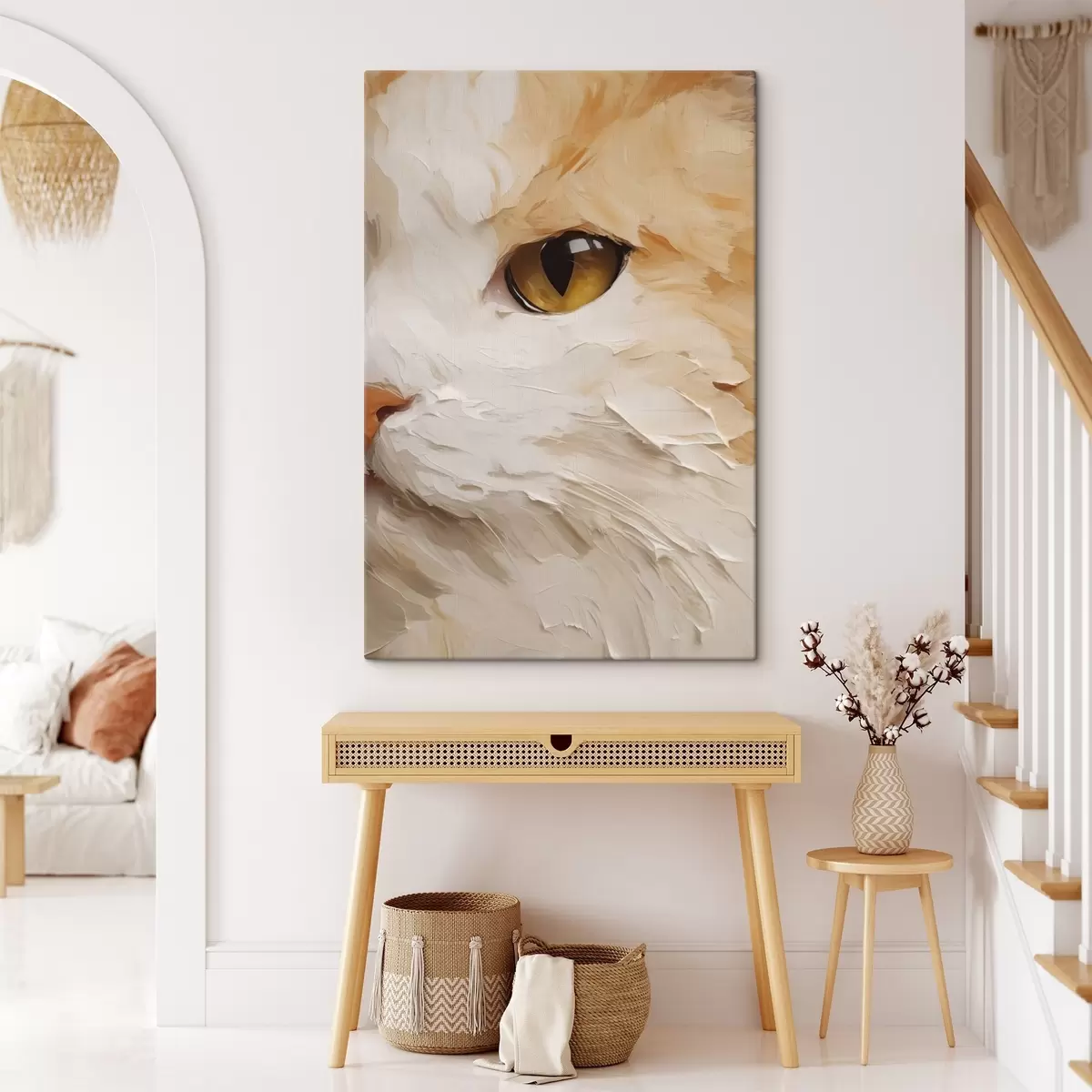Tableau Chat, peinture d'imitation s50988
