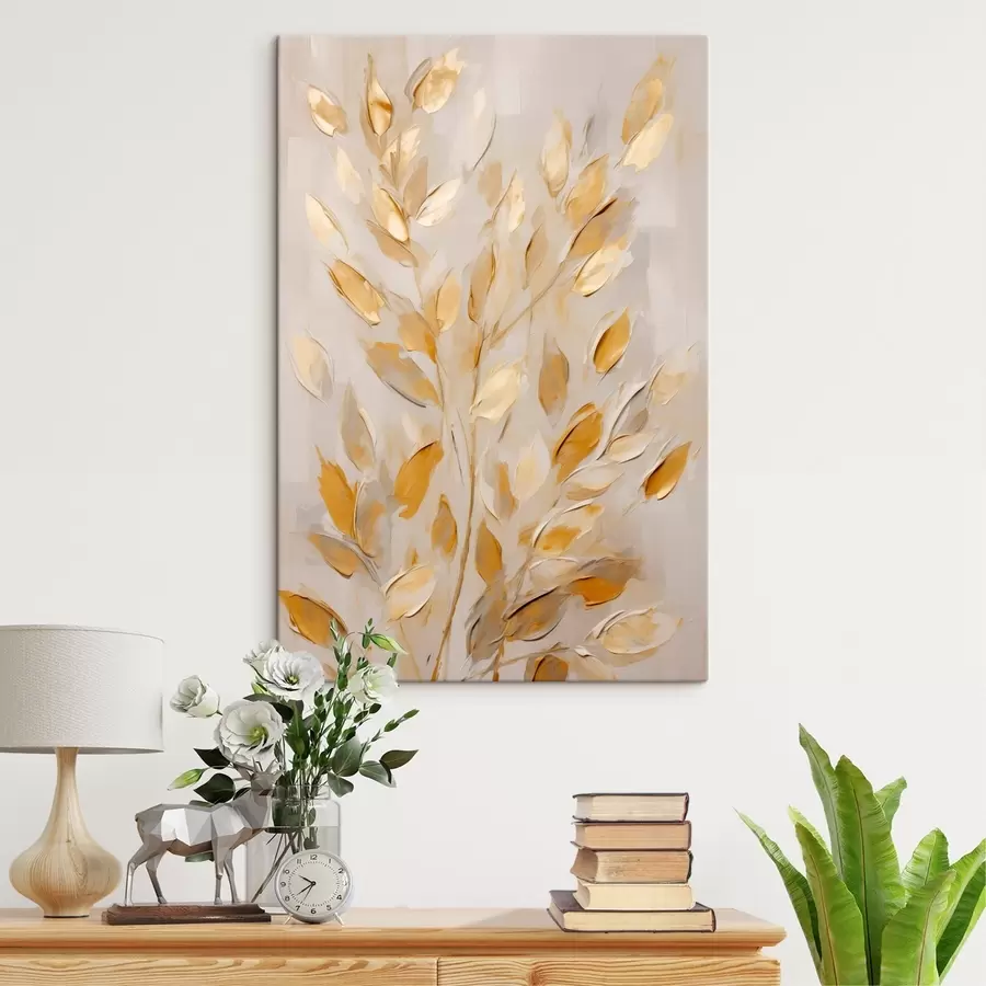Tableau Feuillage abstrait, peinture d'imitation s50994
