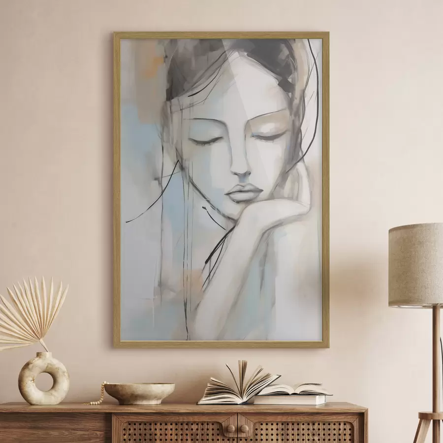 Papier peint Portrait abstrait, imitation d'un tableau f50980