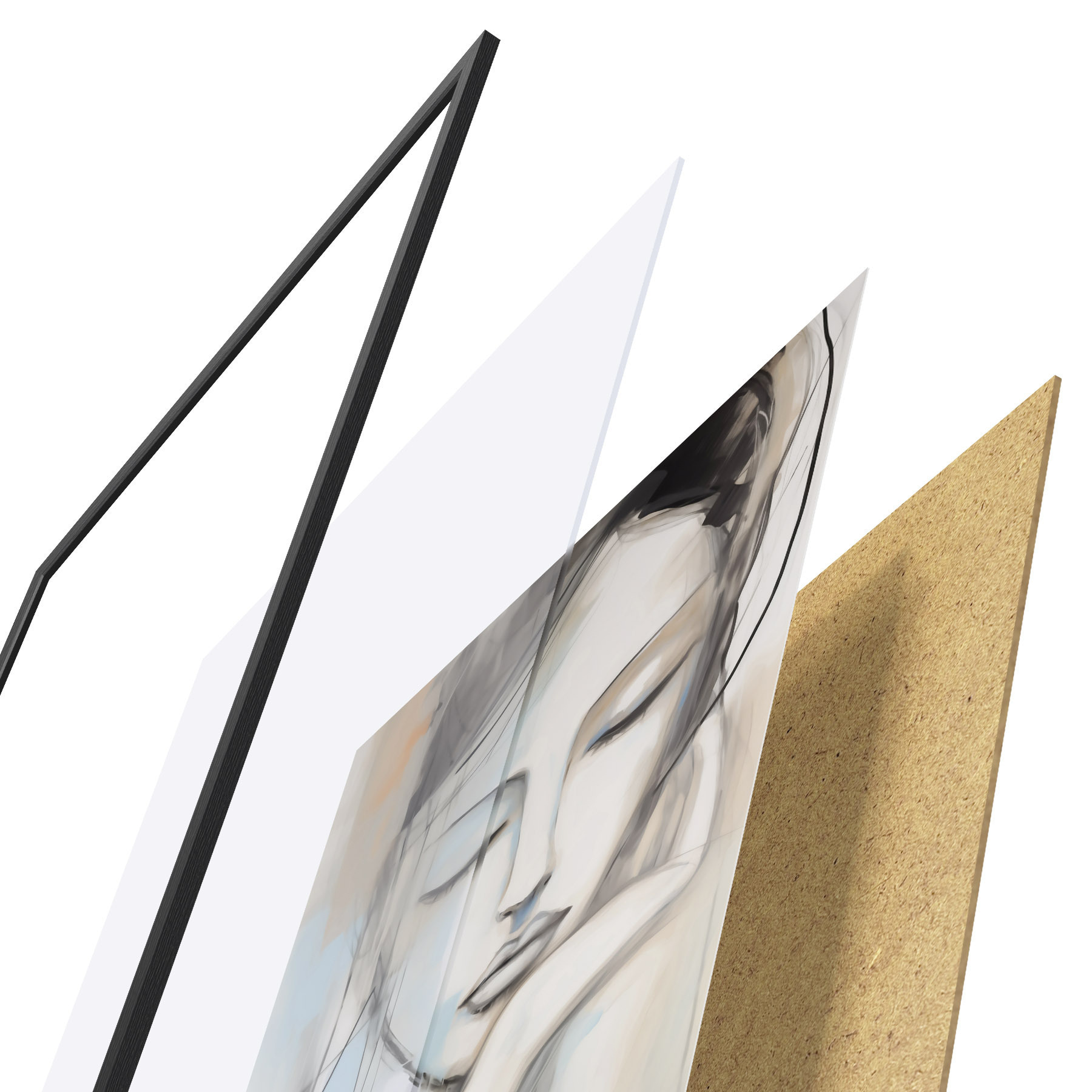 Poster Portrait abstrait, imitation d'un tableau f50980