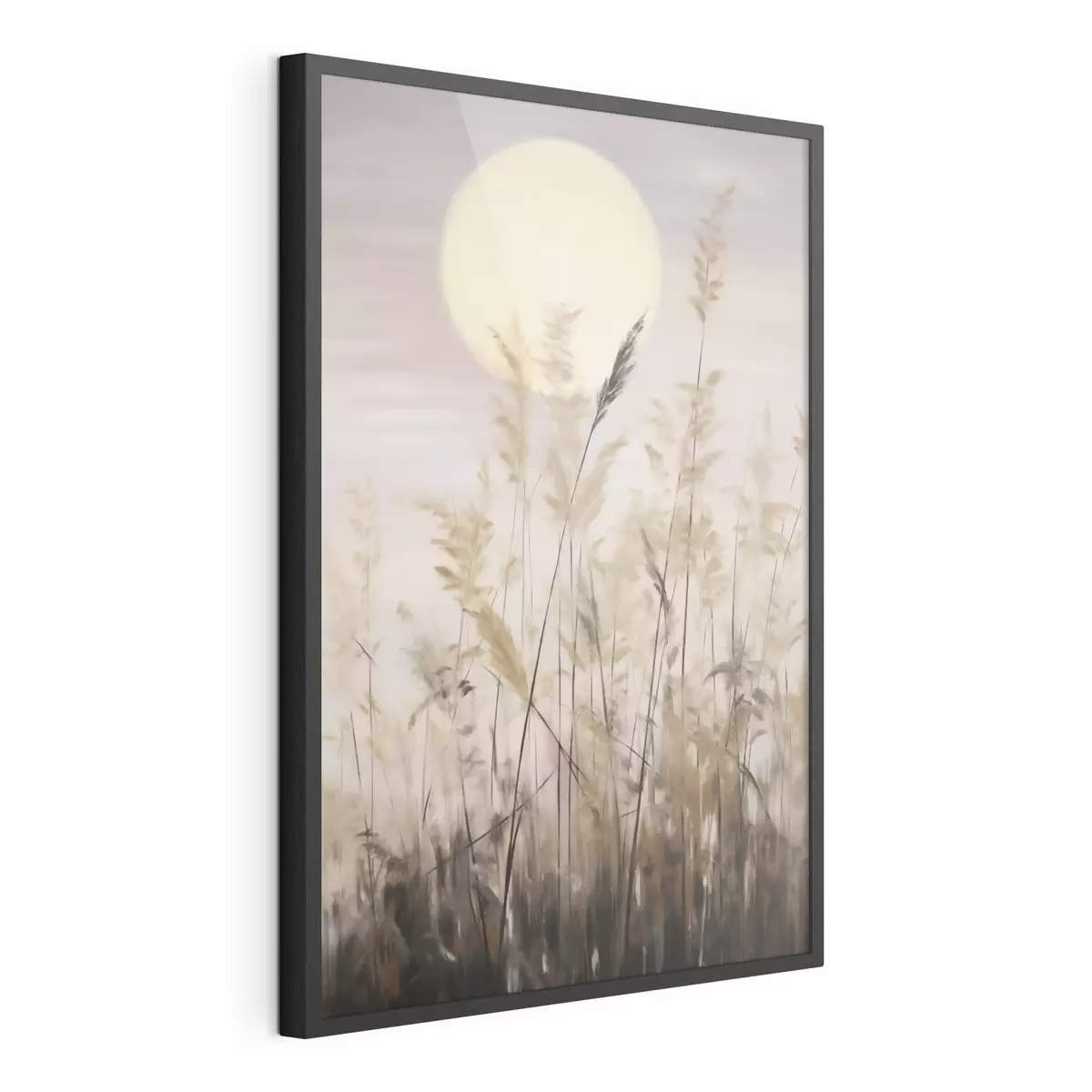 Poster Herbes stylisées sur fond de lune, imitation d'un tableau f50985