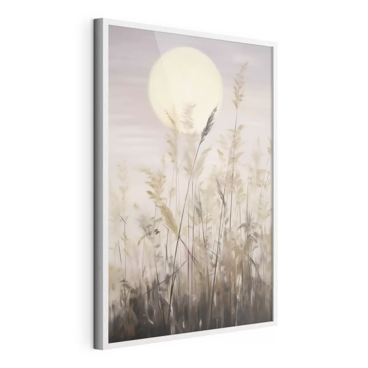 Poster Herbes stylisées sur fond de lune, imitation d'un tableau f50985