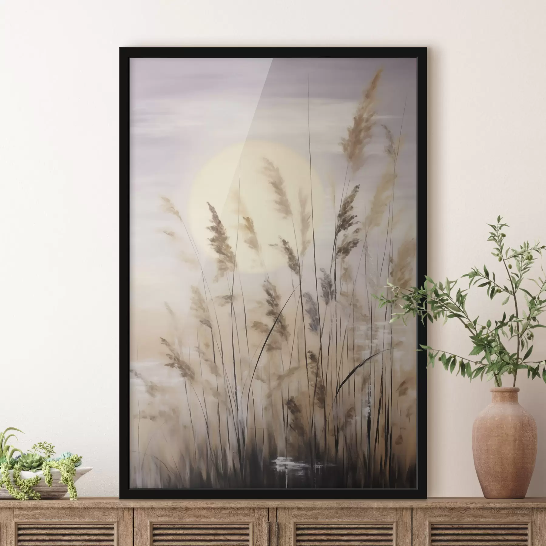 Papier peint Herbes abstraites, peinture d'imitation f50986