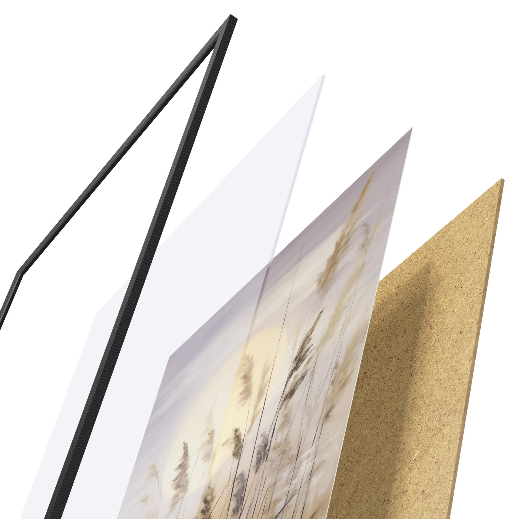 Poster Herbes abstraites, peinture d'imitation f50986