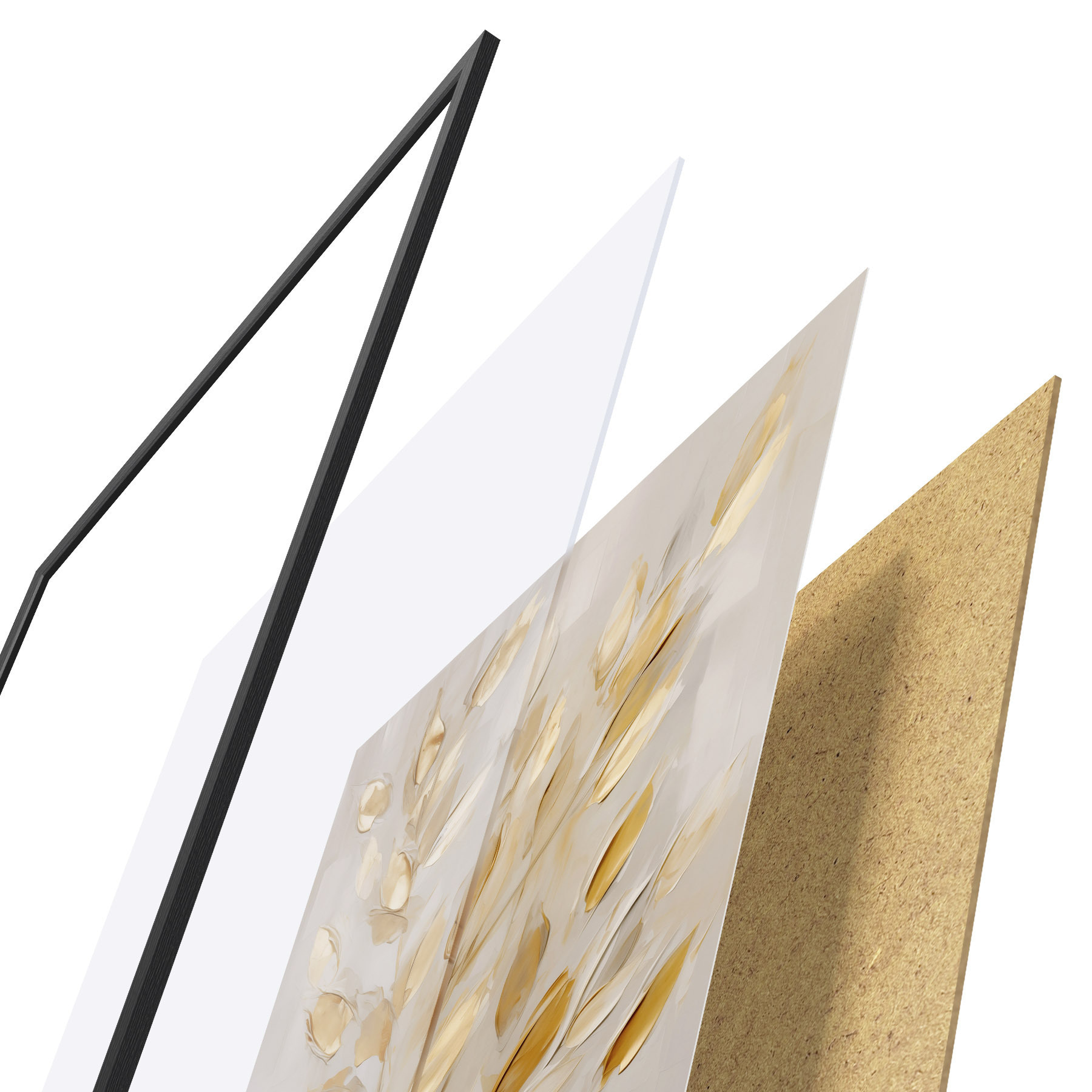 Poster Feuillage abstrait, peinture d'imitation f50994