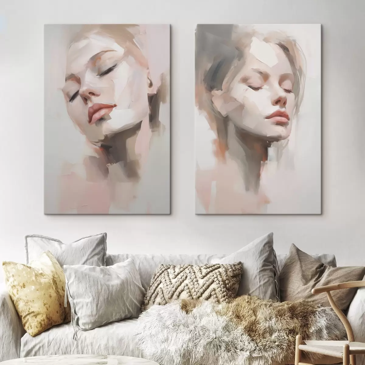 Tableau Portrait abstrait d'une jeune femme m31058