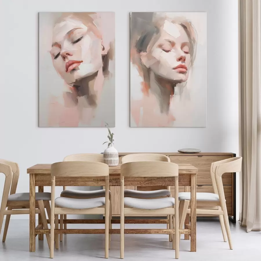 Tableau Portrait abstrait d'une jeune femme m31058