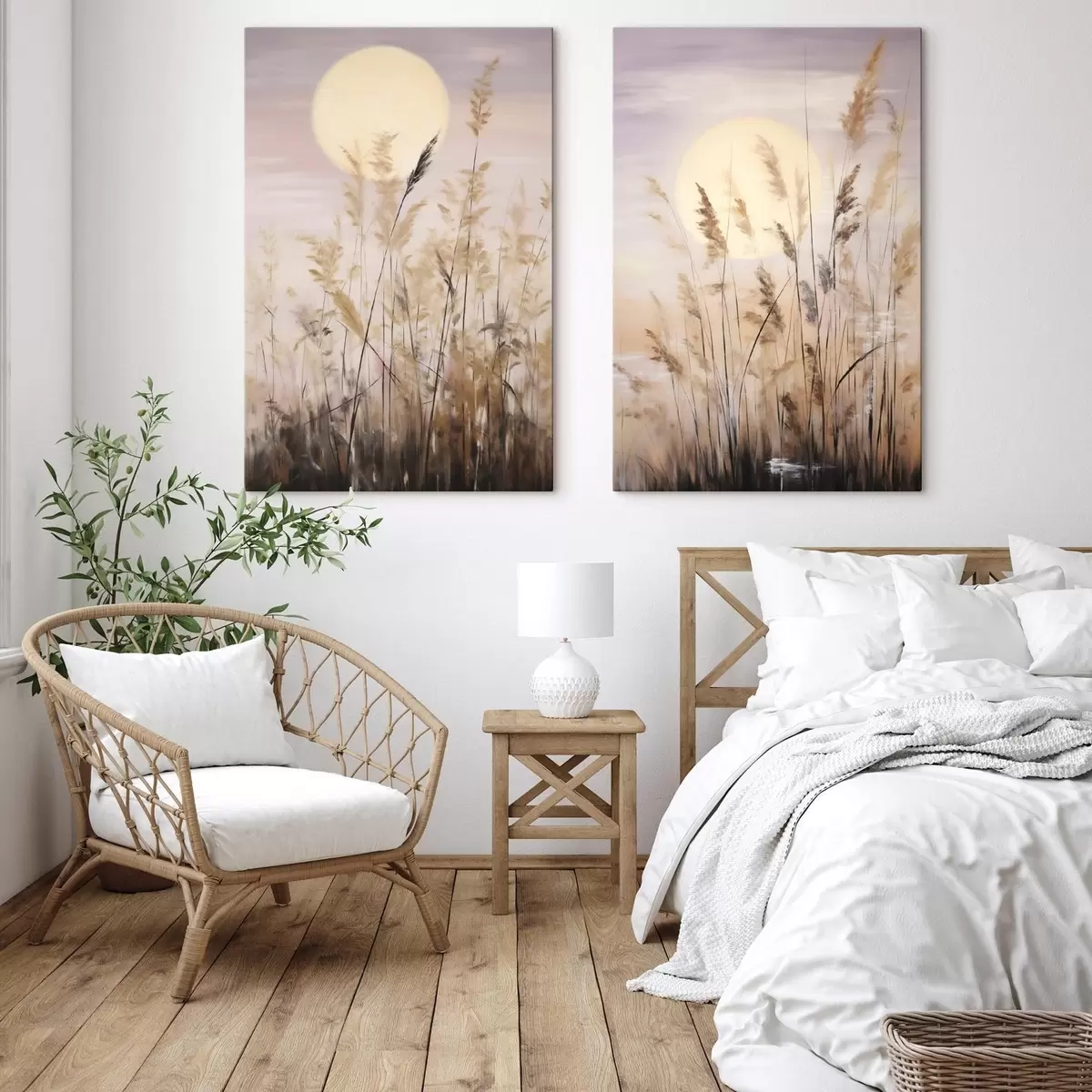 Tableau Herbes abstraites, peinture d'imitation m31062