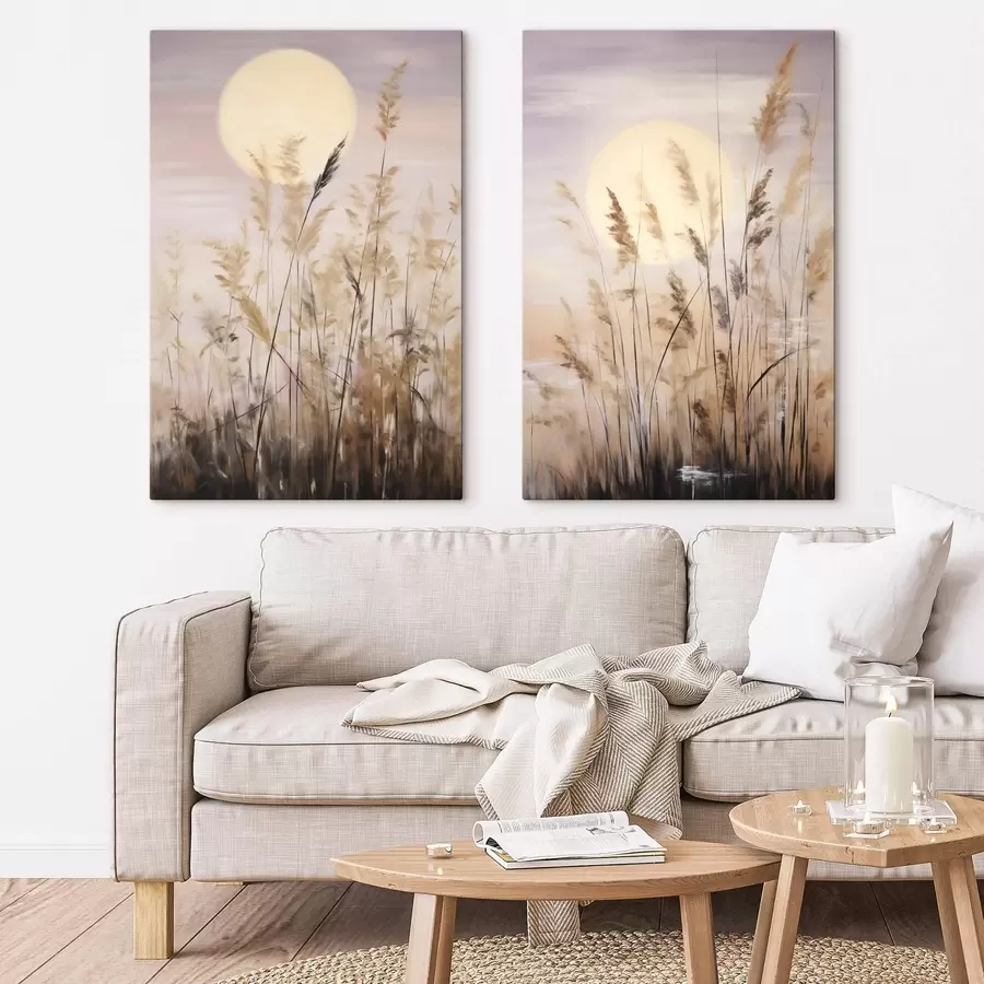 Tableau Herbes abstraites, peinture d'imitation m31062