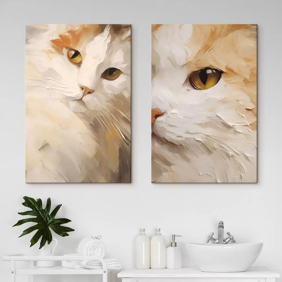 Tableau Chat, peinture d'imitation m31063