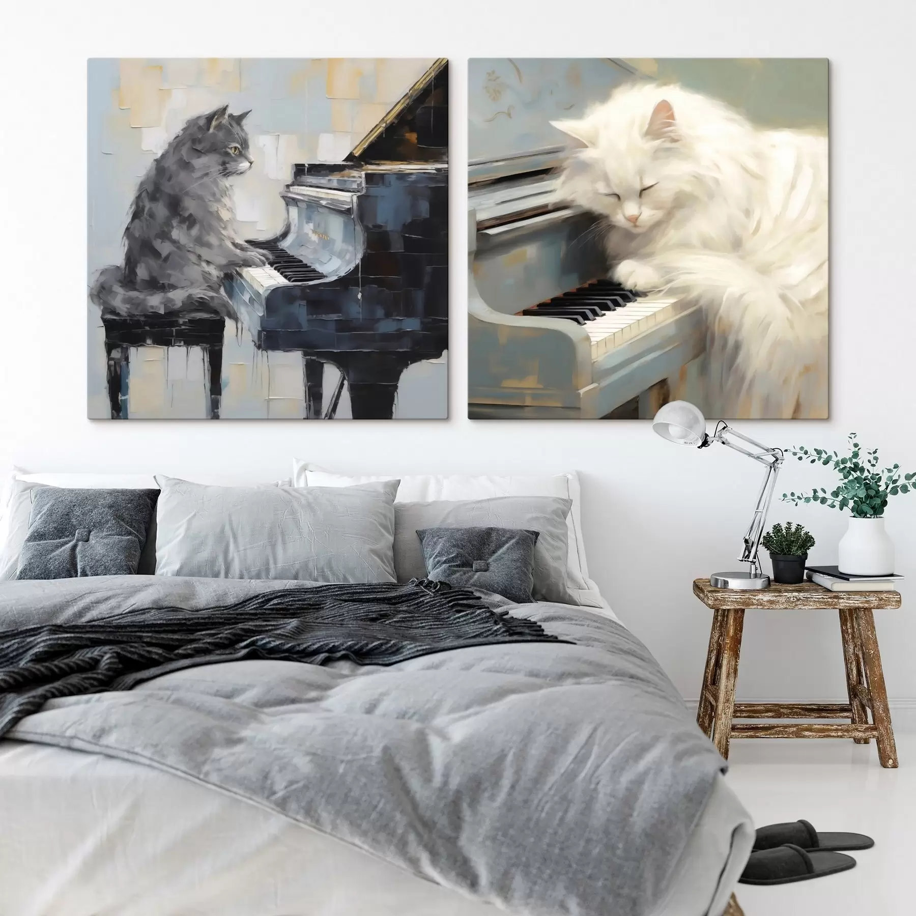Tableau Chats au piano m31064