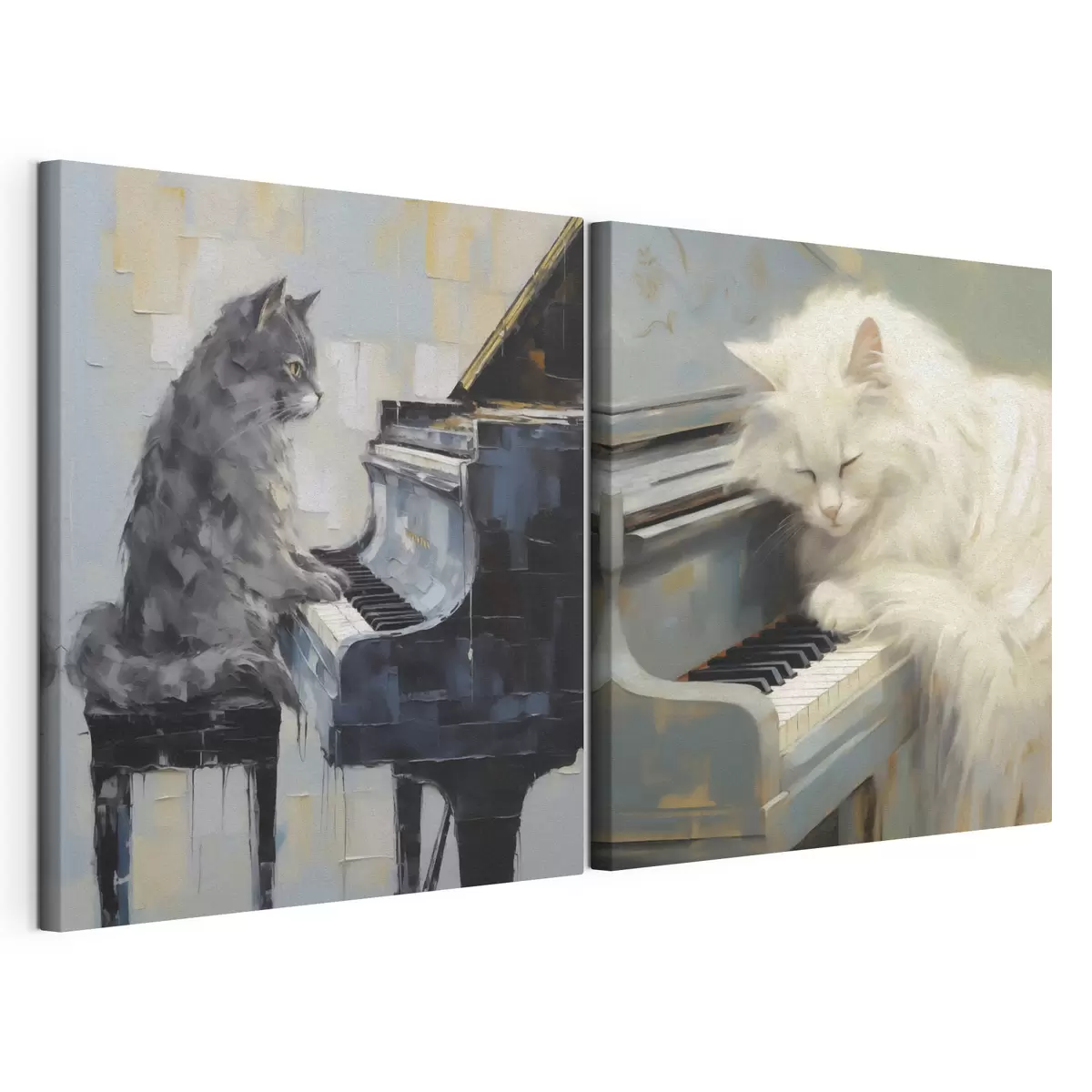 Tableau Chat et piano, reproduction de tableau m31064