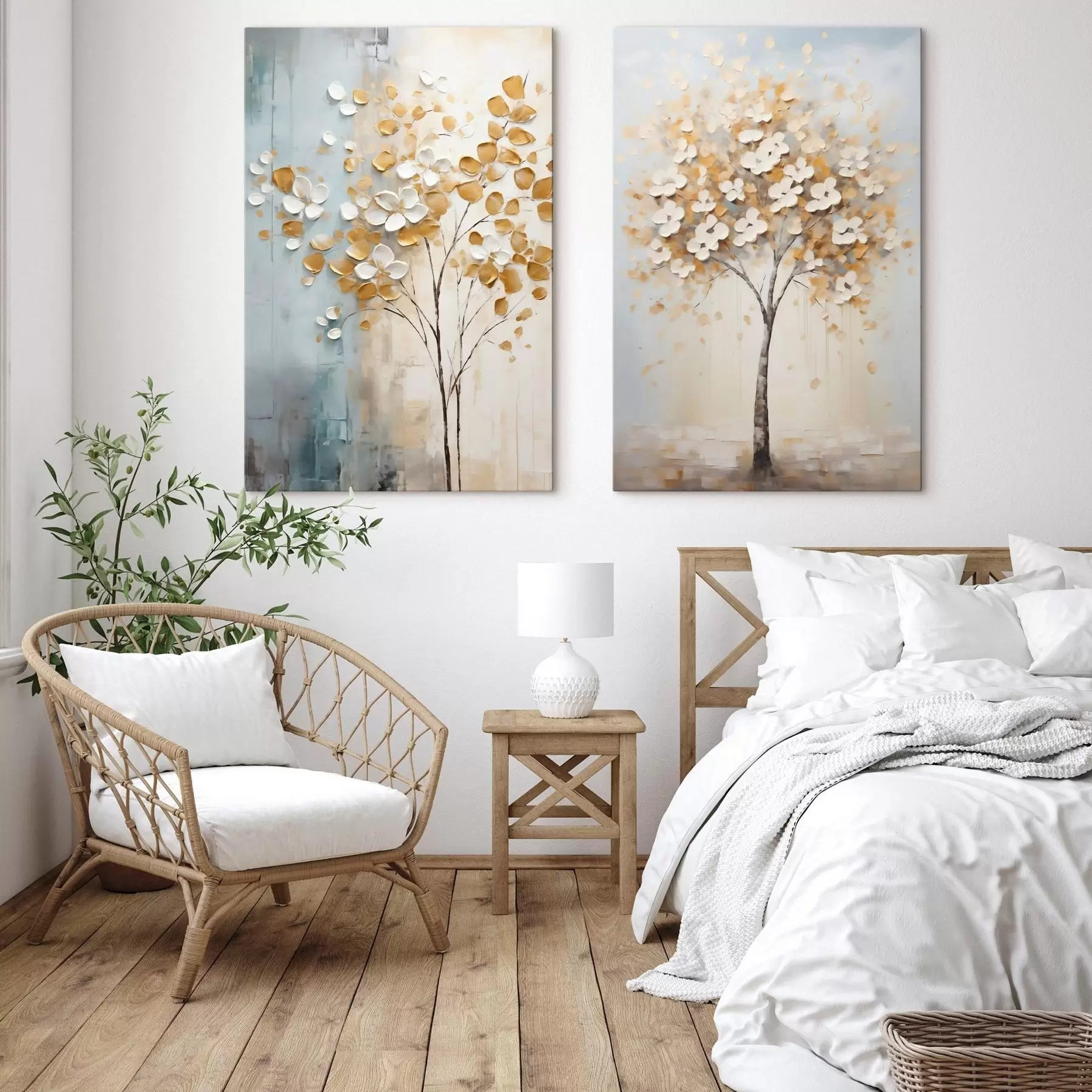 Tableau Bosquet doré en duo m31065