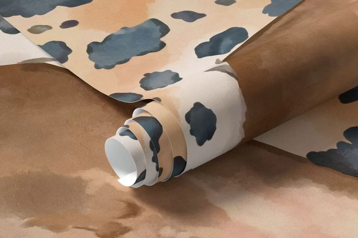 Papier peint Un léopard perché sur une branche au-dessus de l'eau, avec des poissons colorés w05954