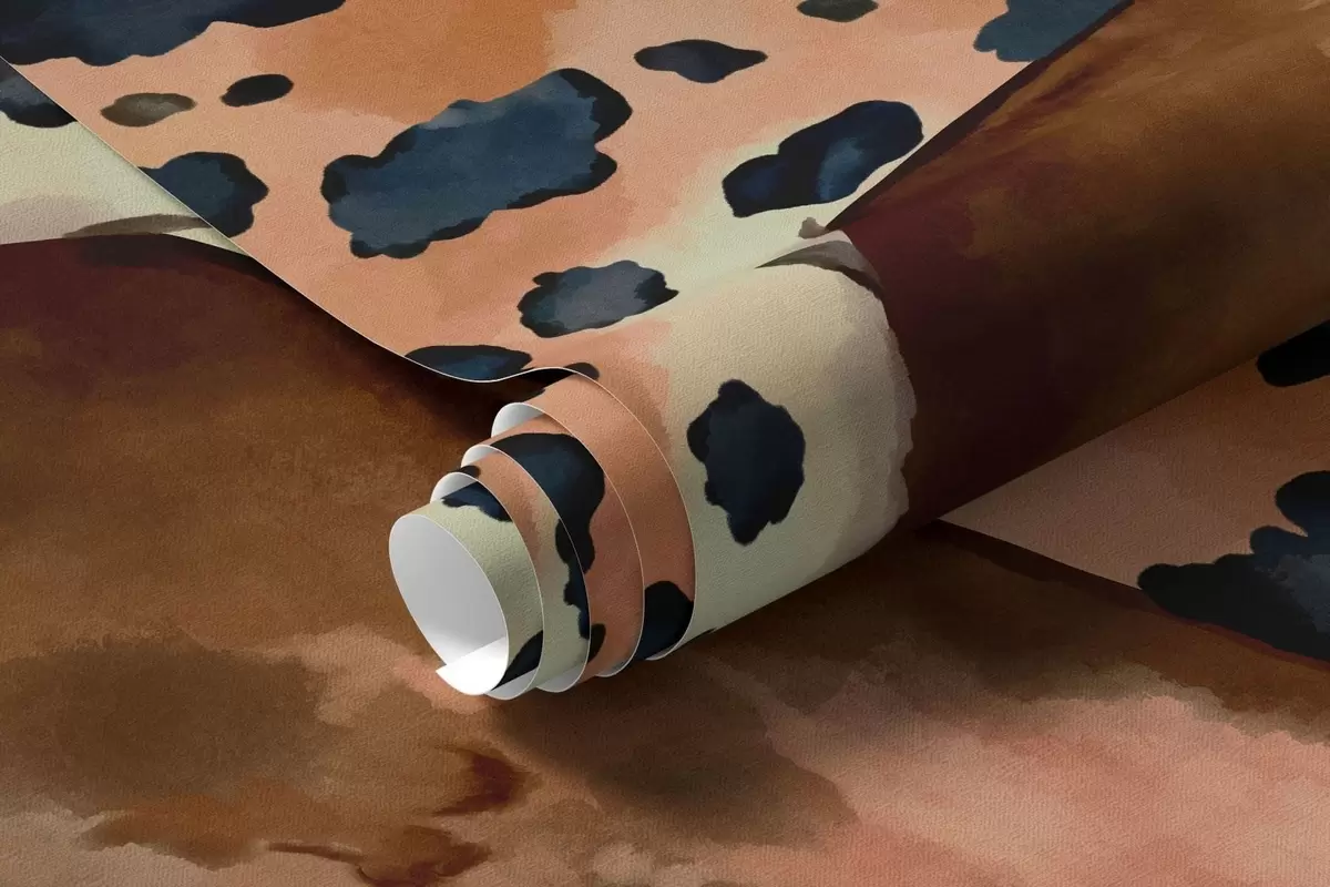 Papier peint Un léopard parmi les feuilles tropicales au-dessus de l'eau, avec des poissons w05954v1