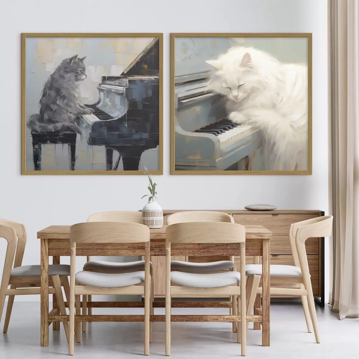 Poster Chat et piano, reproduction de tableau d31064