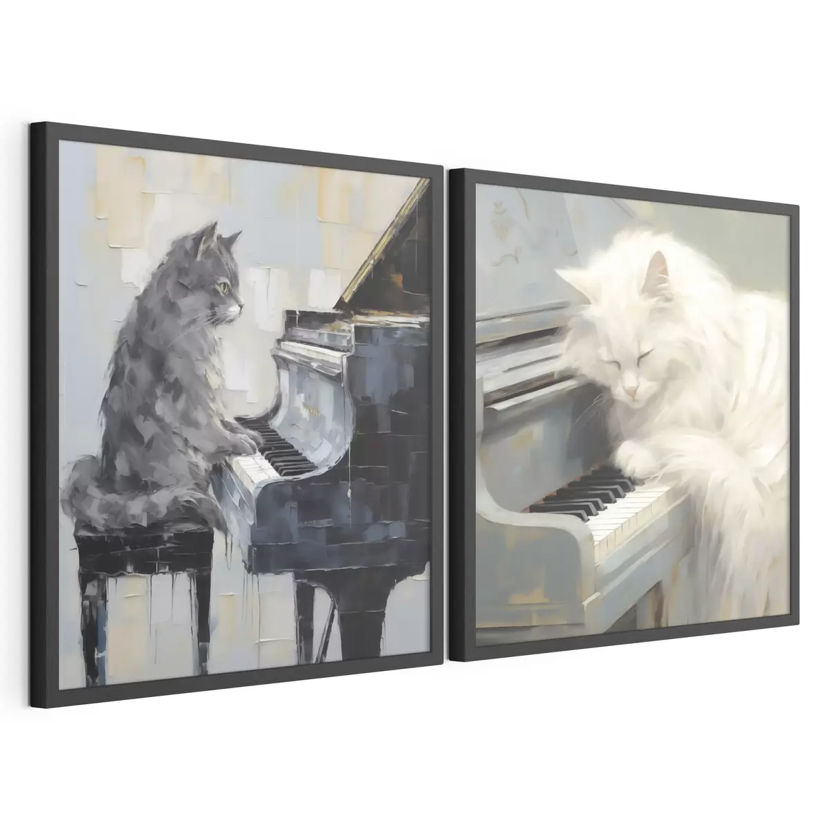 Poster Chat et piano, reproduction de tableau d31064