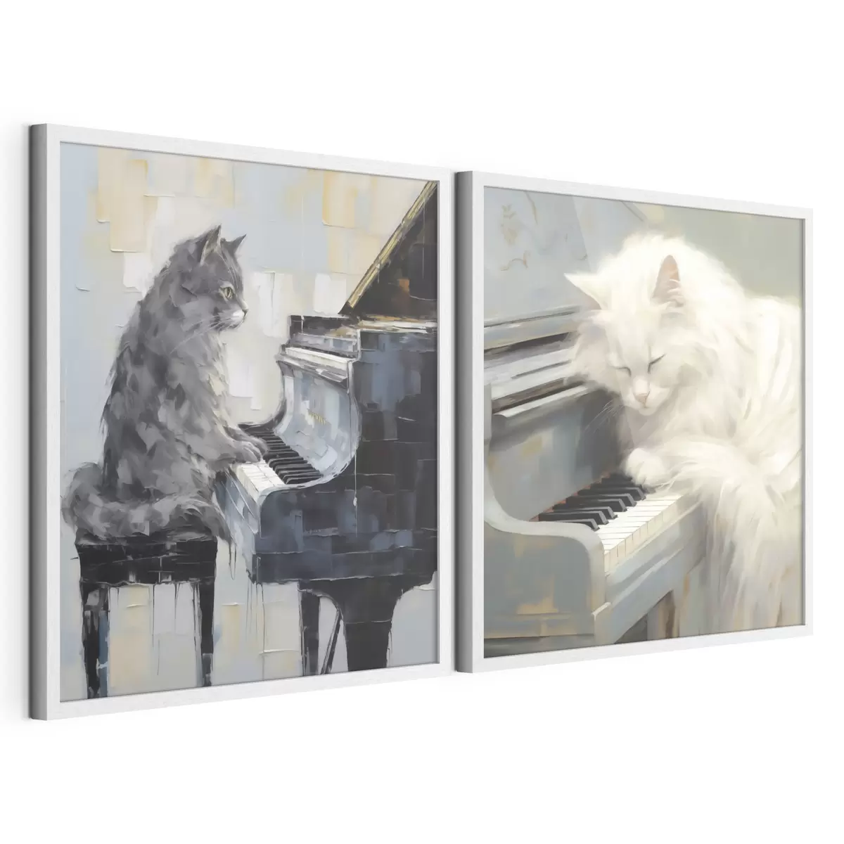 Poster Chat et piano, reproduction de tableau d31064