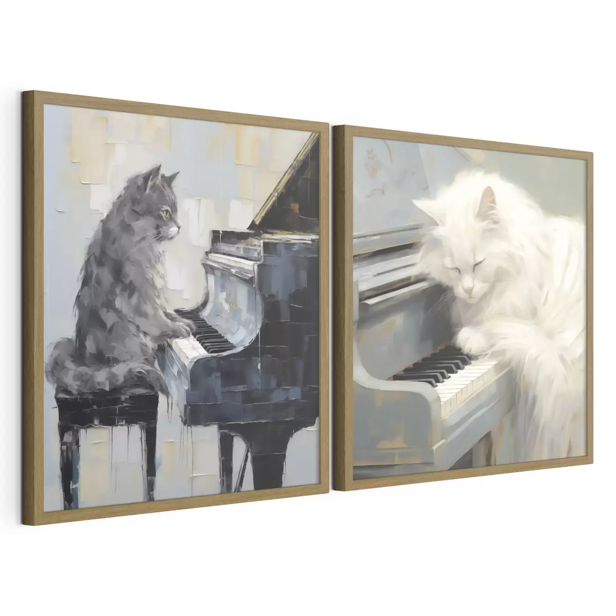 Poster Chat et piano, reproduction de tableau d31064