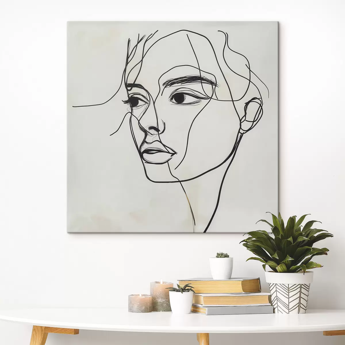 Tableau Portrait linéaire d'un visage s51002