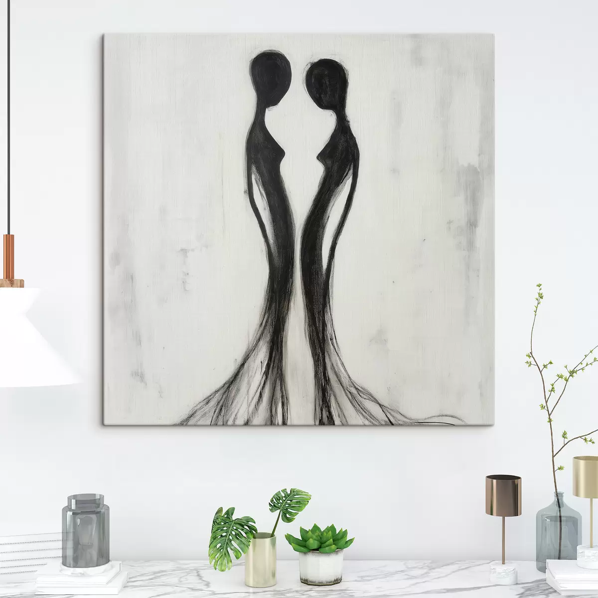 Tableau Silhouettes féminines abstraites s51004