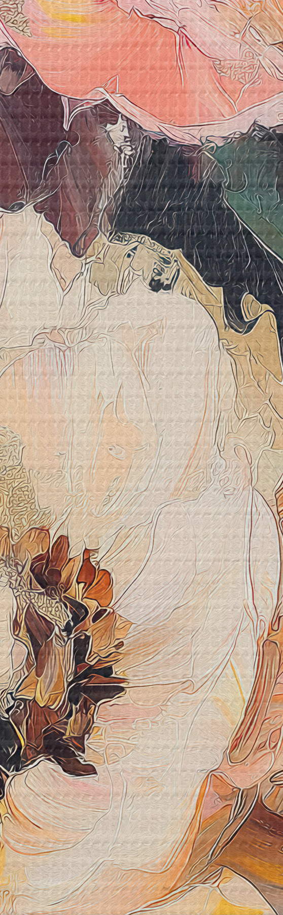 Tableau Pivoines roses et crème s51007