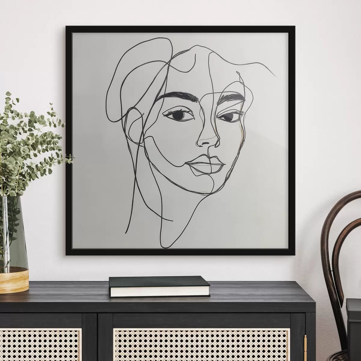 Poster Portrait linéaire d'un visage f51001