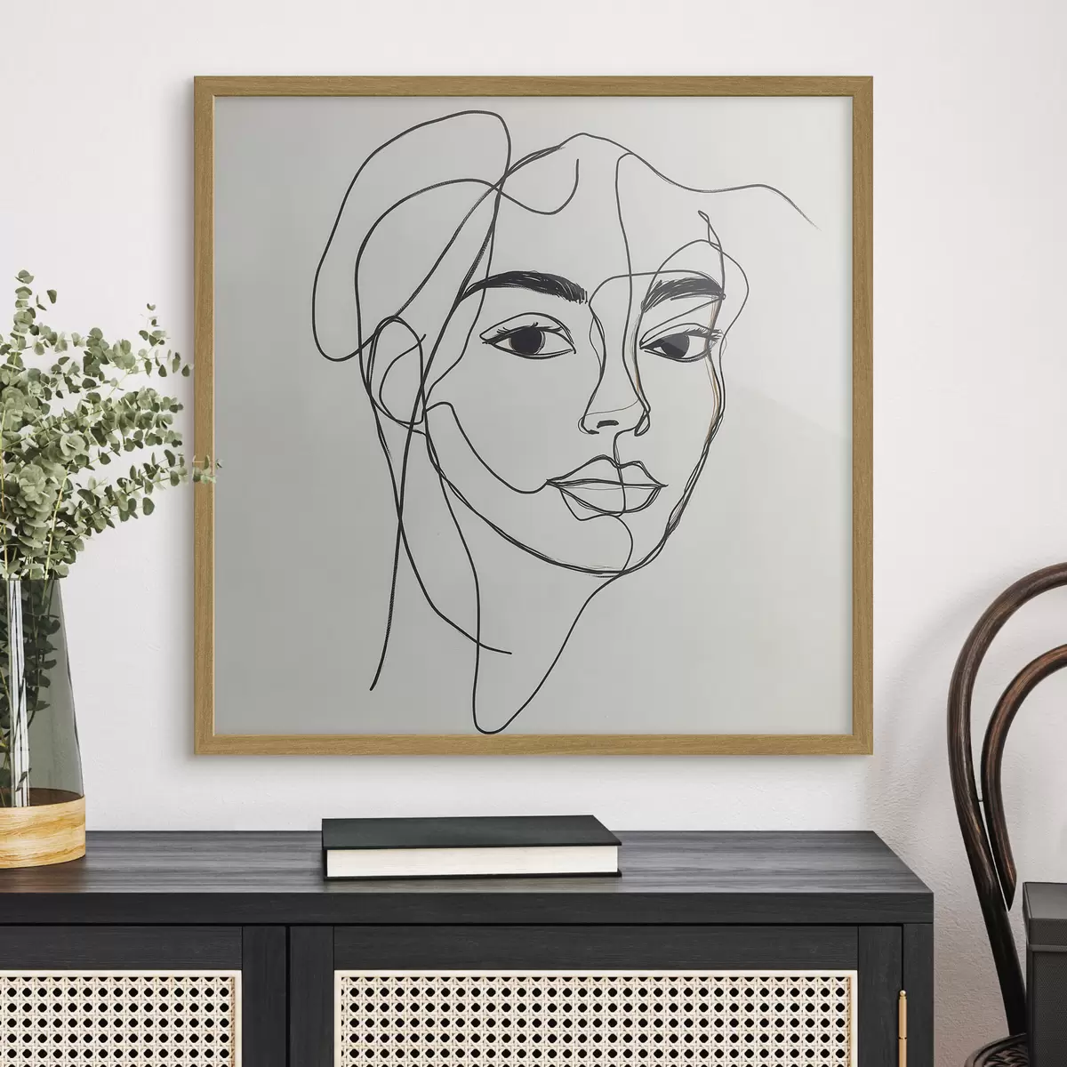 Poster Portrait linéaire d'un visage f51001