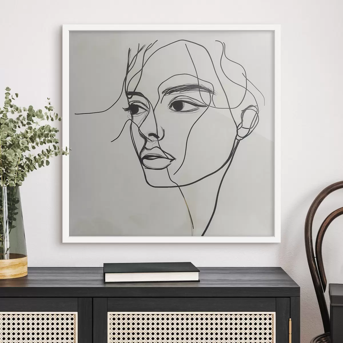 Poster Portrait linéaire d'un visage f51002