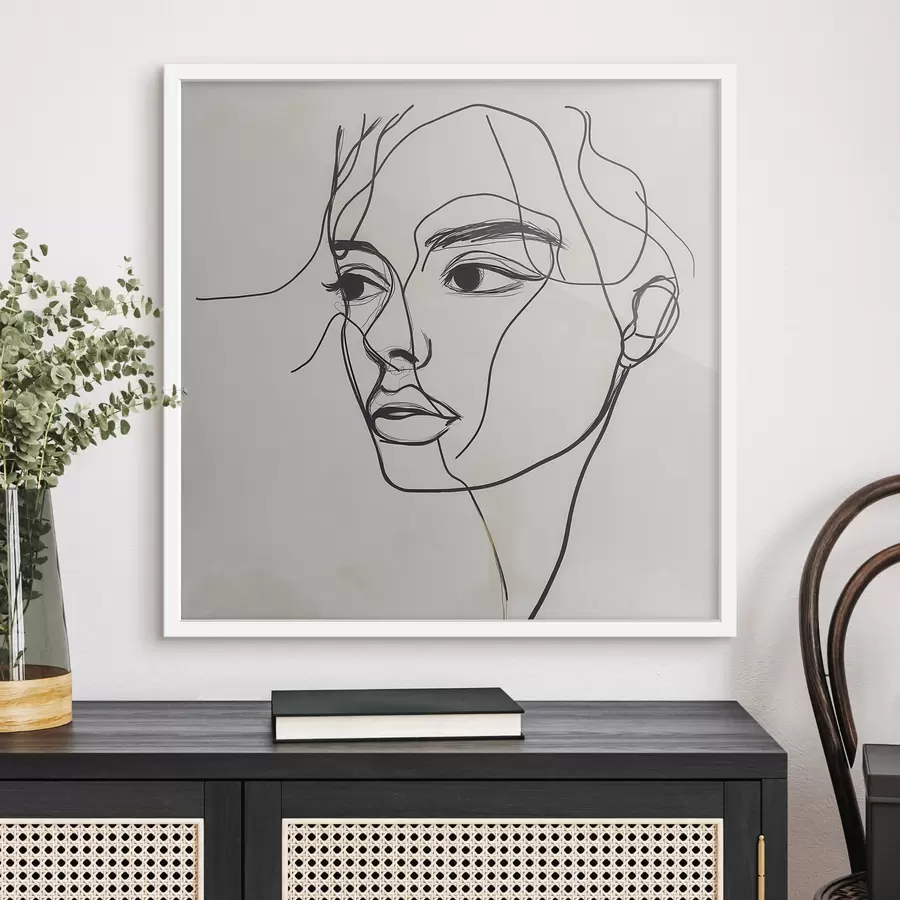 Papier peint Portrait linéaire d'un visage f51002