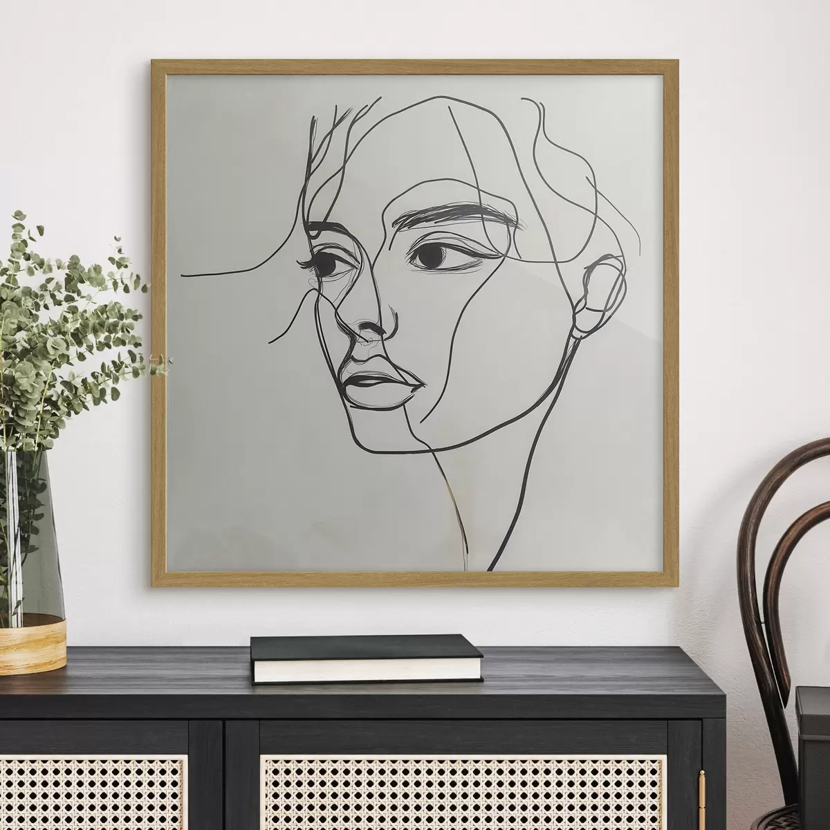 Poster Portrait linéaire d'un visage f51002