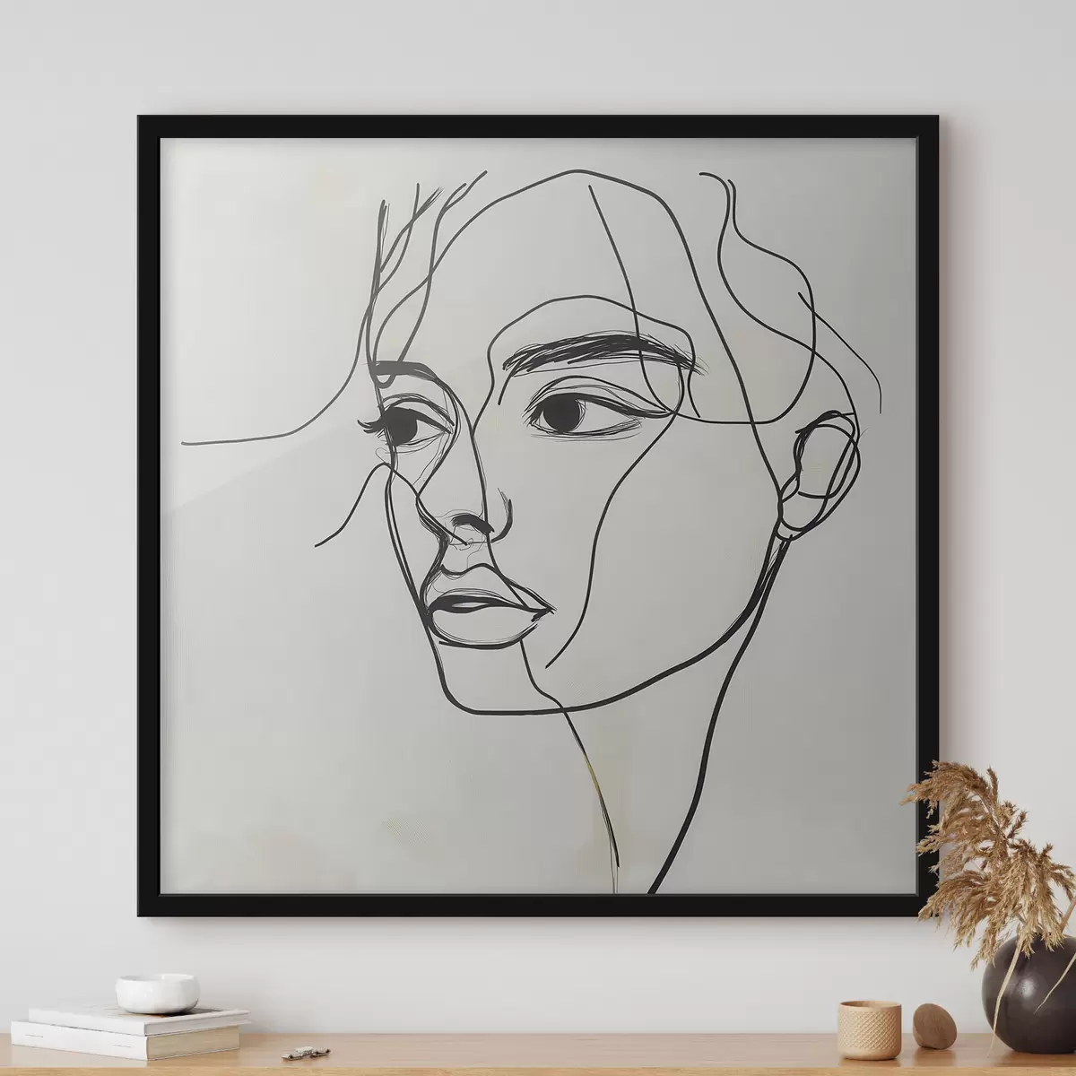 Poster Portrait linéaire d'un visage f51002