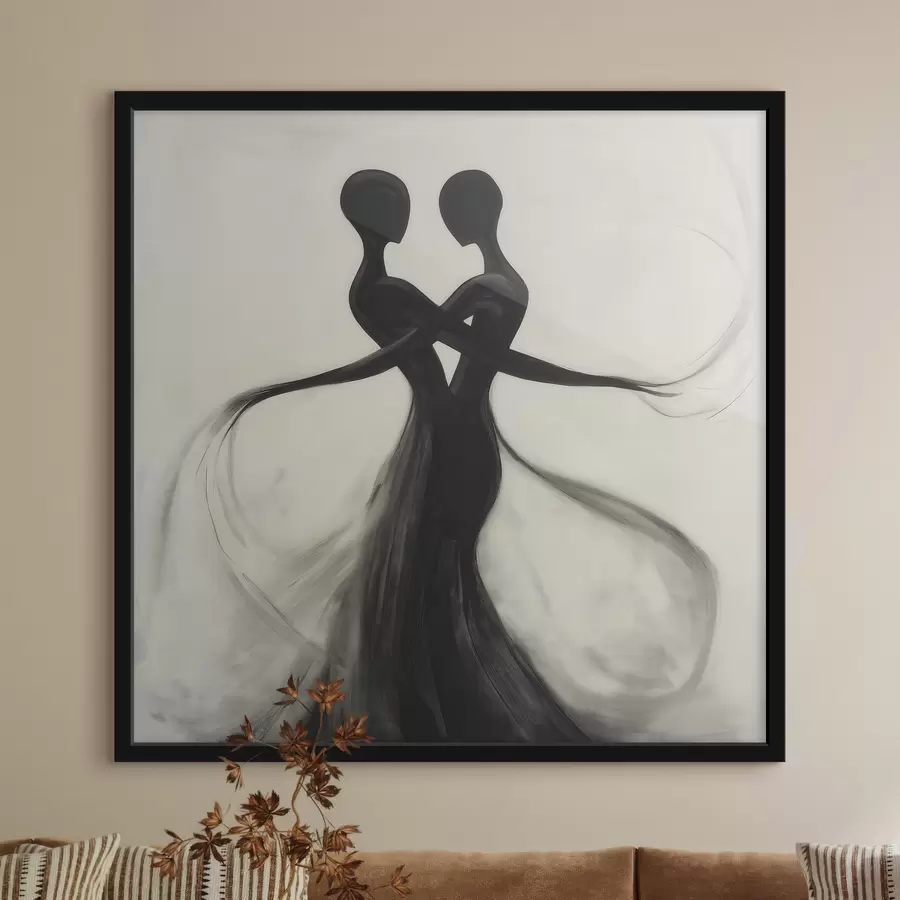 Papier peint Silhouettes abstraites entrelacées f51005