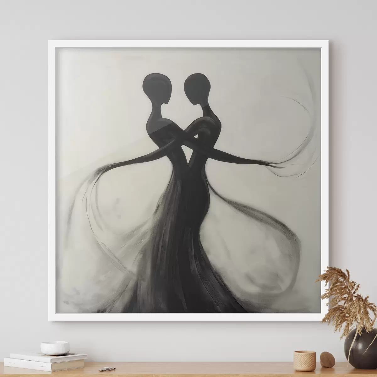 Poster Silhouettes abstraites entrelacées f51005