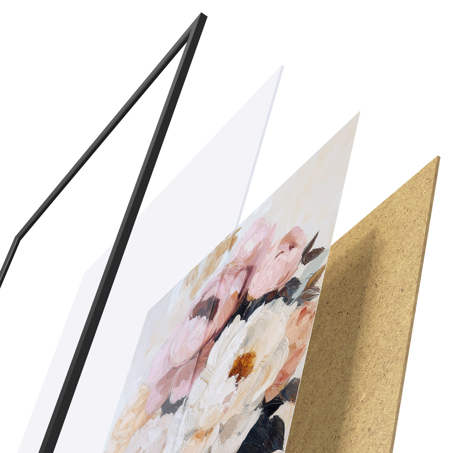 Poster Bouquet de pivoines roses et blanches f51008