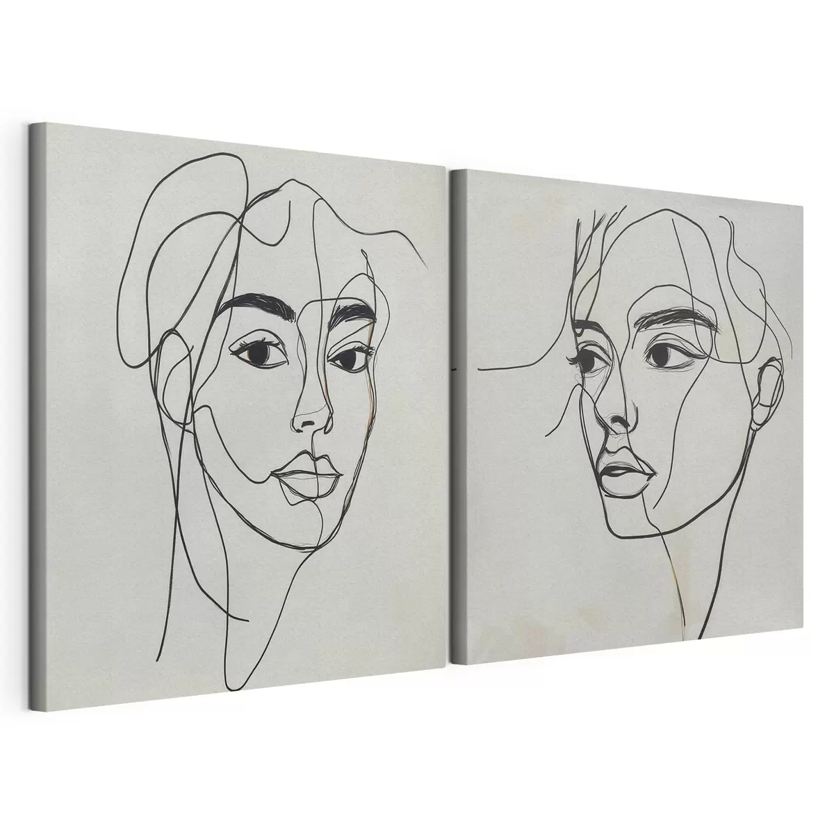 Tableau Visages abstraits linéaires m31069