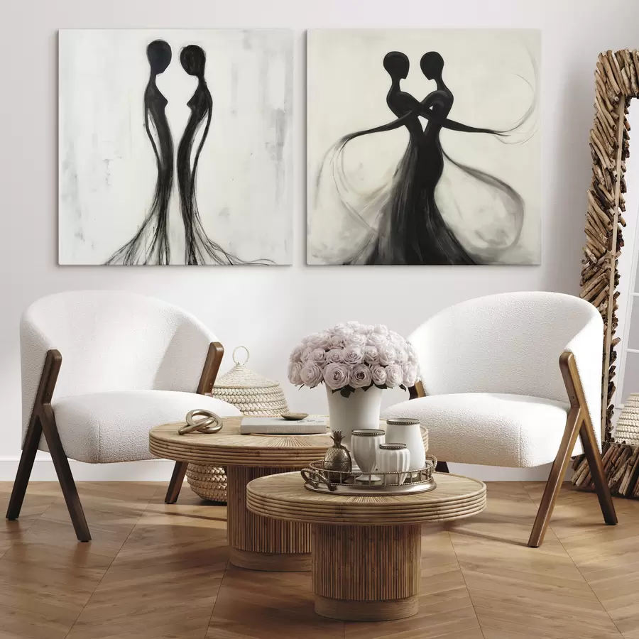 Tableau Silhouettes abstraites m31070