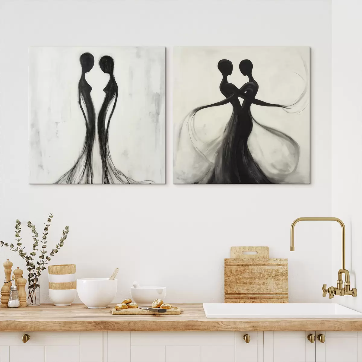 Tableau Silhouettes abstraites m31070
