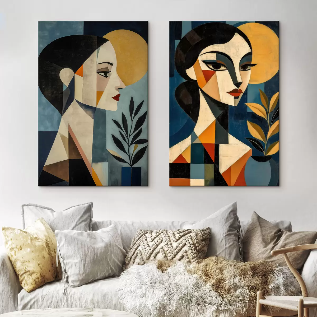 Tableau Portraits géométriques abstraits m31072