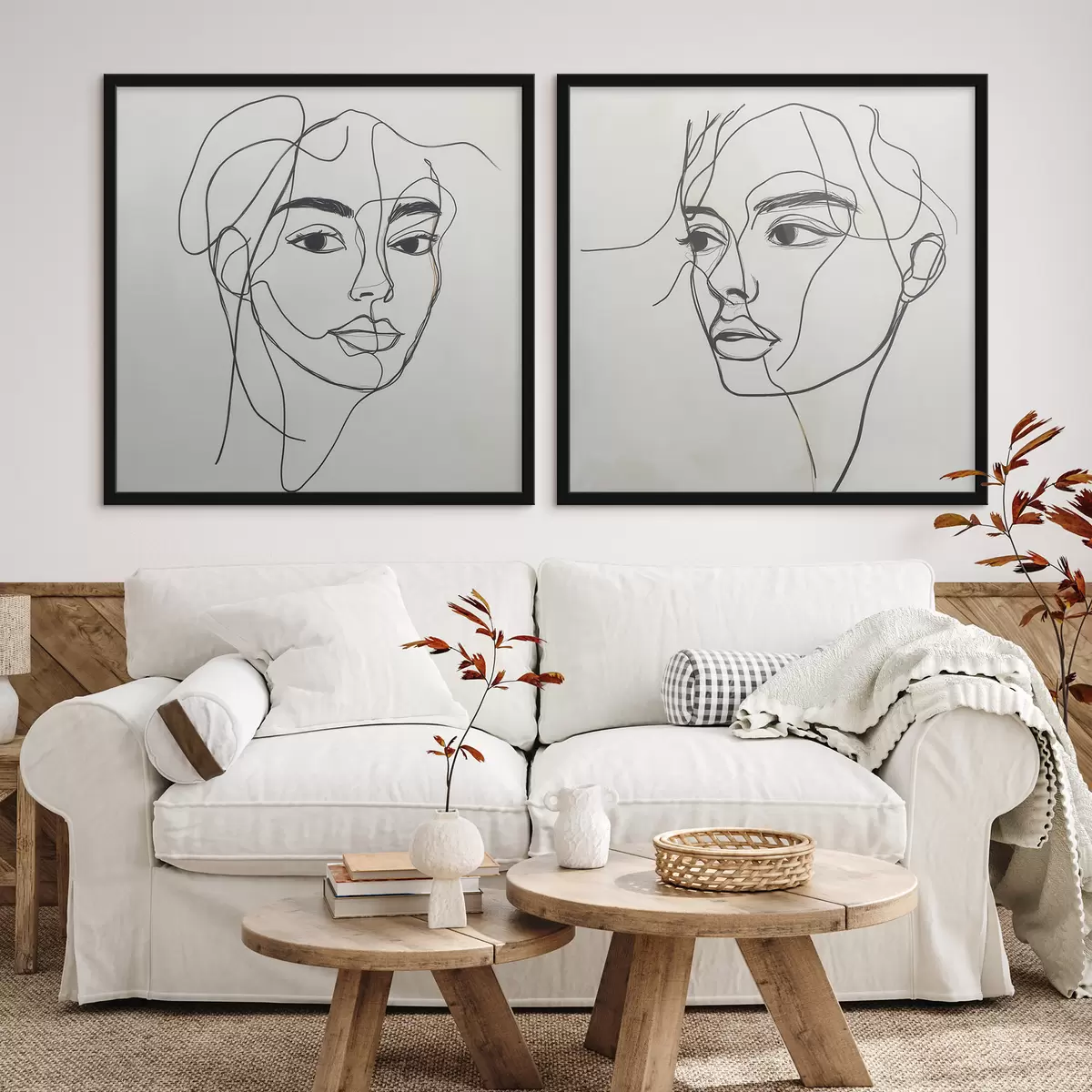 Poster Visages abstraits linéaires d31069
