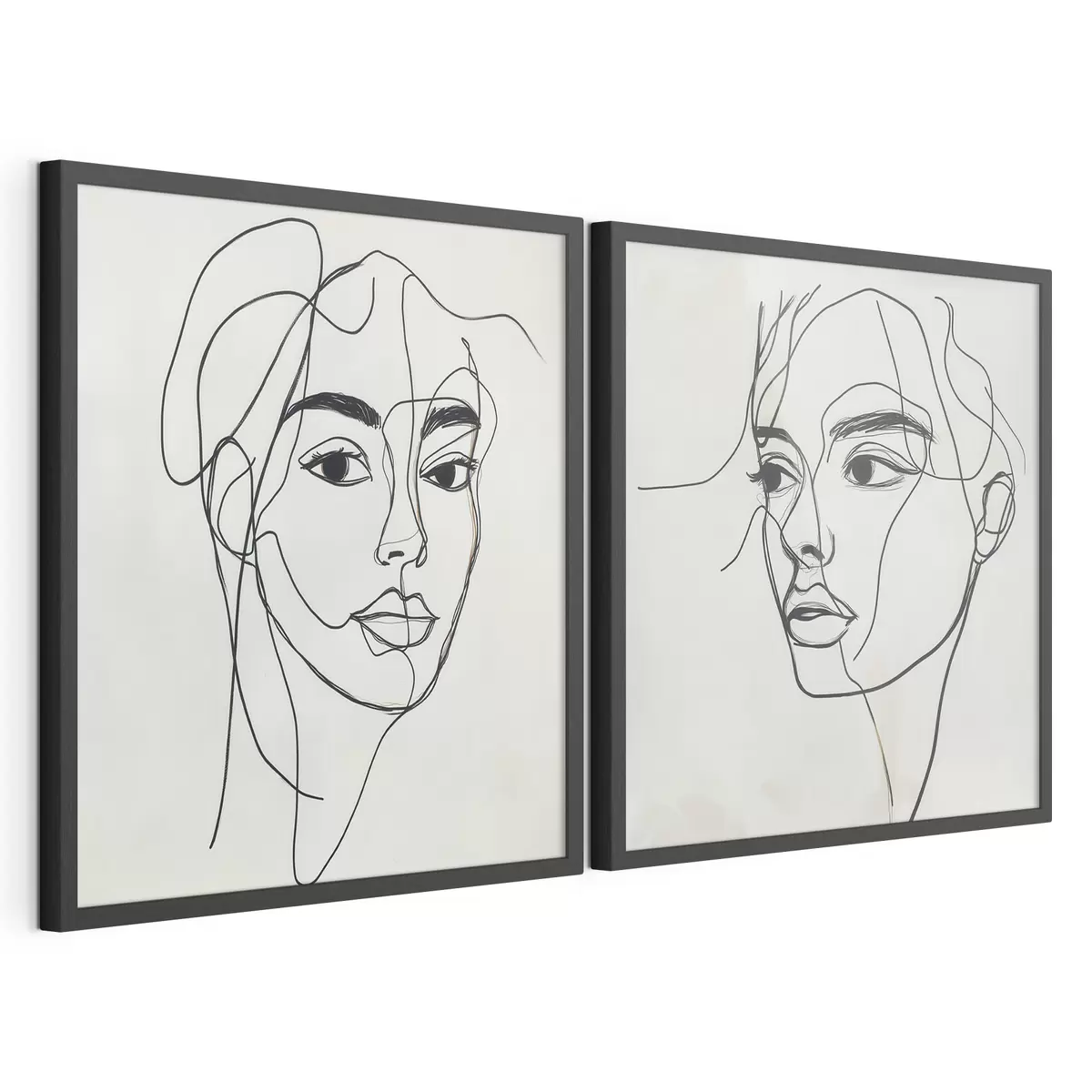 Poster Visages abstraits linéaires d31069