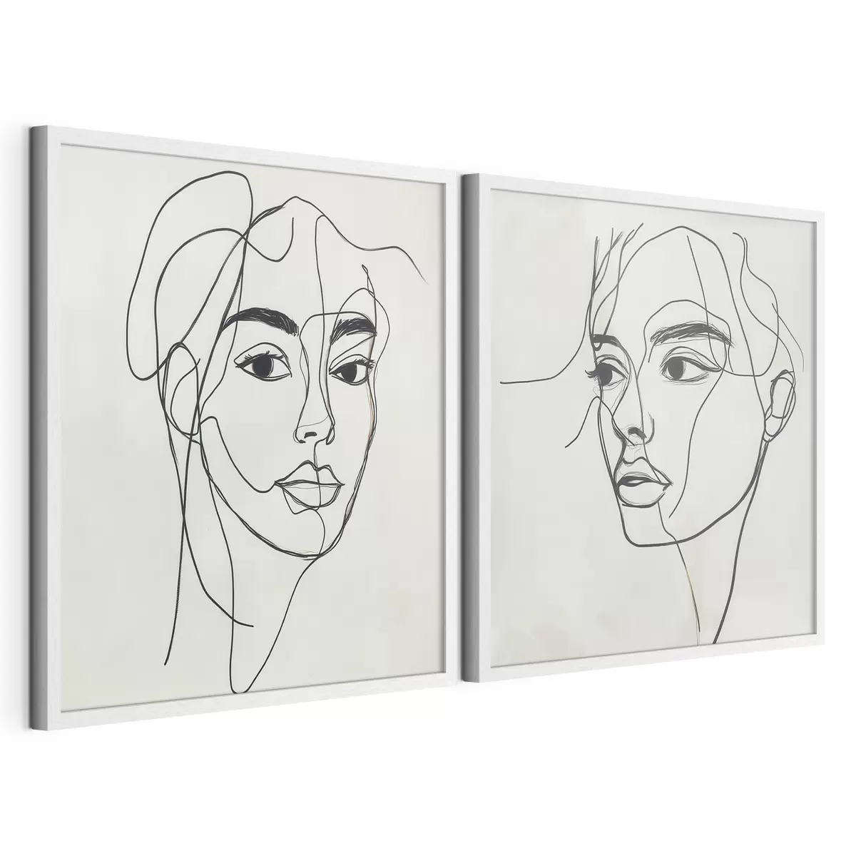 Poster Visages abstraits linéaires d31069