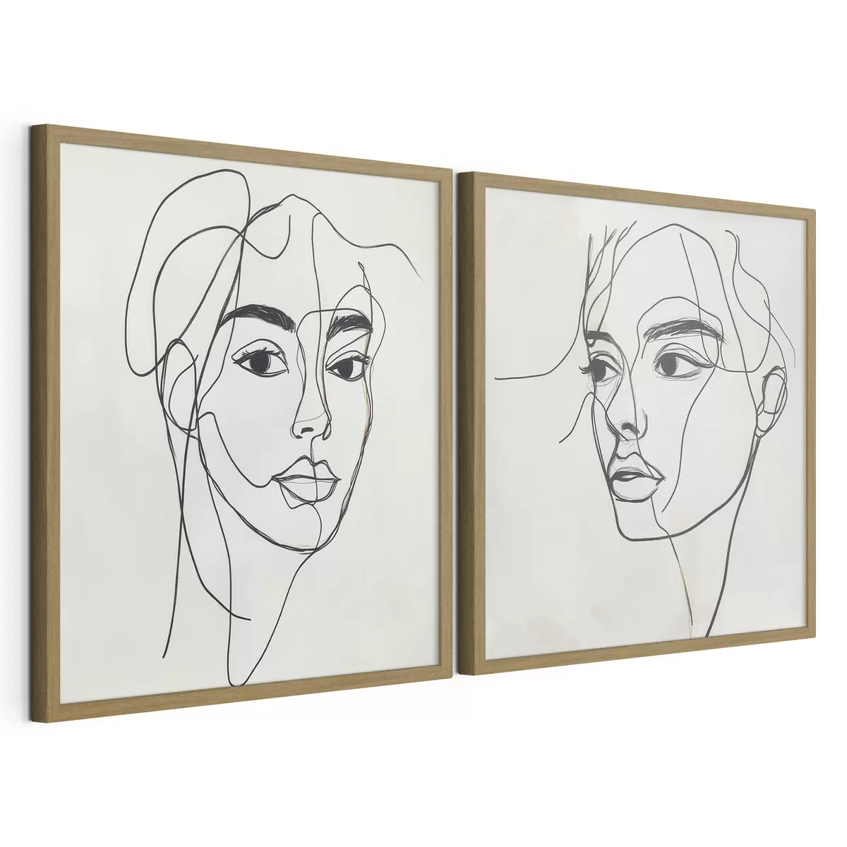 Poster Visages abstraits linéaires d31069