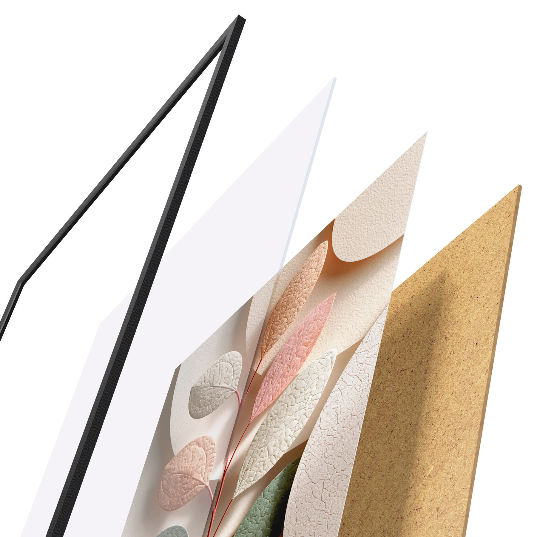 Poster Branche aux formes géométriques d31036